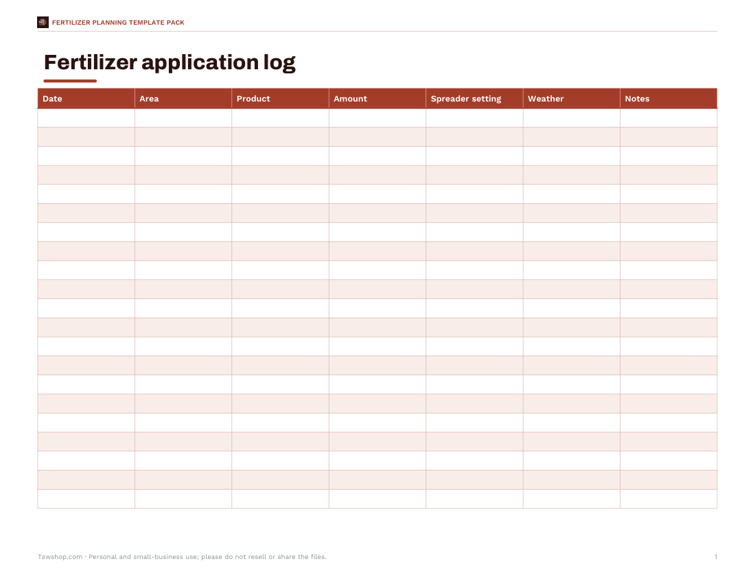 Preview of the first page of Application log (PDF/DOCX/XLSX)
